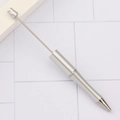 DIY beadable ballpoint pen with silver metal shaft and gradient UV plated finish - Silver