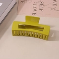 Matte yellow-green 10.5cm rectangular hair claw clip for women's hairstyling - #42 Glossy Matcha Green - 10.5cm / Bulk (No Packaging)