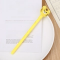 Cute yellow neutral pen featuring a 3D tiger silicone topper for student stationery - Tiger Yellow