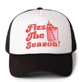 Classic Fizz The Season trucker hat with white foam front and black mesh back panels - Black