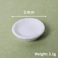 Mini piatto bianco per casa delle bambole DIY, diametro 2,9cm e peso 3,1g accessorio - N. 18 (2.9cm) / Bianco