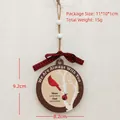 Ciondolo natalizio in legno con uccello cardinale, perline bianche e fiocco scozzese - Cardinale Commemorativo Per Genitori