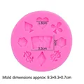Molde de silicona rosa con símbolos de póker y casino para fondant y jabón DIY - 3# (Elementos mixtos/Dados/Símbolos) / Rosa