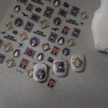 Halloween 3D Nagelsticker mit Relief, Vintage-Kürbis-, Geist- und Fledermausmotiven - Vintage Rahmen Hexe Geist Stil (CO-453)