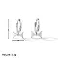 Silver bow knot earrings with clear zircon stones, size 17.6mm by 10mm, weight 2.5g - Silver-White Zircon