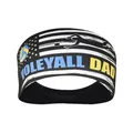 Black sports headband with Volleyball Dad print and American flag design for men - Volleyball Dad Black