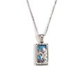 Silver Tarot Empress necklace with blue turquoise texture and colorful gemstones - Steel-The Empress
