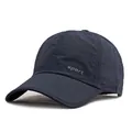 Dark blue breathable quick-dry sports baseball cap with sport embroidery and mesh holes - Adjustable / Navy Blue