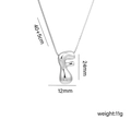 Silver titanium steel puffy 3D letter F alphabet pendant necklace with dimensions - Letter F (Silver)