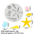 Stampo in silicone per fondente con stelle marine e conchiglie per decorazione torte - 3#15-56 / Grigio