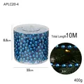 Blue electroplated plastic bead chain for Christmas tree decoration, 10 meters roll in box - 1CM Blue Bead Chain (10M Length)