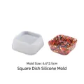 Square dish silicone resin mold 6.6cm x 2.5cm with colorful stone storage bowl example - Square Dish