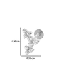 F136 titanium silver four-leaf clover ear stud with clear zircon in 0.96x0.56cm size - 7# Flower Cluster Style (Silver)
