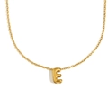Collier avec pendentif lettre E creuse en acier inoxydable plaqué or 18K - Lettre E / Or