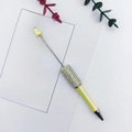 Colorful rhinestone beaded pen in gradient green finish for DIY craft and gift decoration - Colorful Egg Yellow