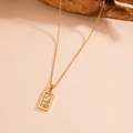 Detailed view of tarot pendant necklace with shell inlay and star patterns on a branch - The Moon (C218)