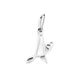 Polished silver stainless steel letter A pendant with heart detail for DIY necklaces - Letter A / Steel
