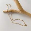 Golden heart-shaped link chain necklace in minimalist design with lobster clasp closure - Titanium Steel Golden Heart Chain