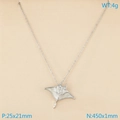 Mantarochen-Halskette in Silber mit Muscheleinlage und detaillierten Maßen - Mantarochen (KN293639-GC)