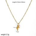 Collana con conchiglia in acciaio inossidabile 18k da donna con dimensioni e peso - Stile Ciondolo con Perla (TN3465)