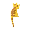 Niedlicher gelber Tigerkatze-Kühlschrankmagnet-Haken mit biegbarem Schwanz - Gelb