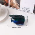 Pinza para el pelo de pavo real en acrílico azul y verde 8,4cm de material acetato - Pavo real
