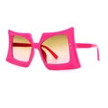 Pink oversized geometric butterfly sunglasses with gradient lenses for high fashion street style - Purple Frame Champagne Lens