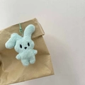 Cute light green plush bunny keychain with matching plastic hook for backpacks - Keychain / Mint Green
