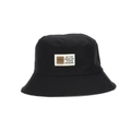 Damen Fischerhut aus schwarzer Baumwolle mit UV-Schutz und schlichtem Logo-Patch - Schwarz