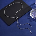 Collier chaîne serpent argentée minimaliste pour femme avec boucle coulissante réglable - Argenté