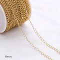 4mm 14K gold filled O-shaped link chain roll for DIY jewelry making accessories - 4.0mm Extender Chain 14K Gold Plated / 1 Meter/Pack