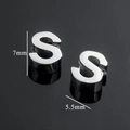 Polished silver stainless steel letter S pendants in 7mm and 5.5mm size variants - Silver-Letter S