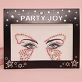 Pink butterfly face rhinestones sticker for eye makeup decoration on black card - HF-158-Red Butterfly Party Style