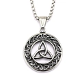 Colgante nudo celta Triquetra de plata vintage en cadena para hombres y mujeres - Solo colgante / Color Acero