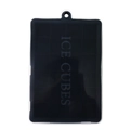 Black silicone 24-grid square ice cube tray mold with lid featuring ICE CUBES text - 24 Grids / Black (With Lid)