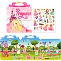 Libro di adesivi riutilizzabili principessa con scena di giardino e vari personaggi - Principessa delle Fiabe