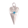 Silver heart-shaped metal pendant featuring a turquoise Evil Eye stone inlay - Silver Heart Turquoise Eye Style (K093031L1K2-W Gold)