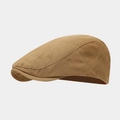 Boina clásica de algodón caqui con diseño ajustable de gorra plana para el otoño - Ajustable / Caqui