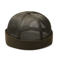 Bonnet docker en maille vert olive respirant avec bord roulé pour un style streetwear - Réglable / Vert Militaire