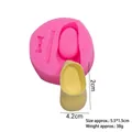 Bow baby shoe silicone fondant mold for cake decorating and chocolate baking - Style 2 (Single Shoe) / Pink