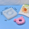 Detailed bear-shaped silicone mold with 7.8cm size and pink cake roll sample display - Cute Bear Head Wavy Style (5)