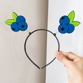 Cute blueberry fruit headband with spring-attached cartoon design for kids party - Blueberry Spring Hairband