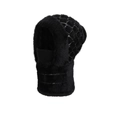 Women winter balaclava hood scarf in black with warm fleece lining for outdoor cycling - Black
