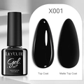 LILY'CUTE 7ml μαύρο βερνίκι gel X001 με γυαλιστερό και ματ τελείωμα φινίρισμα - Top Coat/Ματ Αντίθεση / 01 Μαύρο