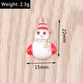 Christmas snowman alloy pendant with red and white enamel and sparkling white rhinestones - Rhinestone Snowman (YD1314)