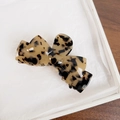 Large acetate leopard print bow claw clip in tortoise shell pattern for women hair style - 11cm / Beige Tortoise Shell