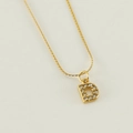 Collar de cadena de acero inoxidable dorado con colgante de letra D brillante - Letra D