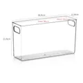 Clear plastic refrigerator storage bin with handles and 36.8x11.8x21.8cm outer dimensions - Straight Edge Transparent Box - High - PET