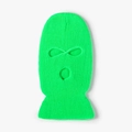 Neon green knitted 3-hole balaclava mask for winter outdoor cycling and skiing - One Size / Fluorescent Green