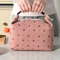 Isolierte Lunchtasche aus rosa Cord mit Blumenmuster und sicherem Reißverschluss - Rosa Kleines Blumenmuster